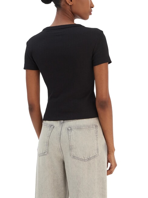 STUDS SCRIPT Schmal geschnittenes Kurzarm-T-Shirt jetbla - T-Shirts und Tops f&uuml;r Damen