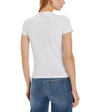 GUESS MOCK NECK ALL OVER 4G Schmal geschnittenes T-Shirt mit Strasssteinen - T-Shirts und Tops f&uuml;r Damen
