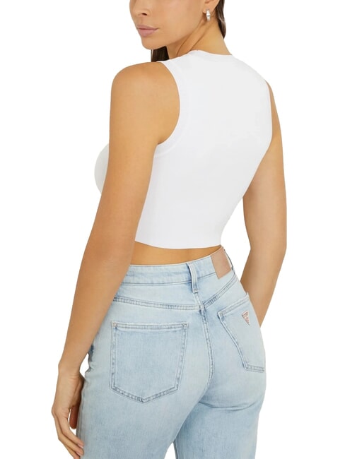 ALEXIA Kurze Strickmaus mit Strass-Logo purwei&szlig; - T-Shirts und Tops f&uuml;r Damen