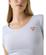 GUESS MINI TRIANGLE T-Shirt mit V-Ausschnitt Atemwege blau - T-Shirts und Tops f&uuml;r Damen - 3