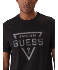 GUESS PAINTED TRIANGLE Kurzarm-T-Shirt in regul&auml;rer Passform jetbla - Herren-T-Shirts - 3
