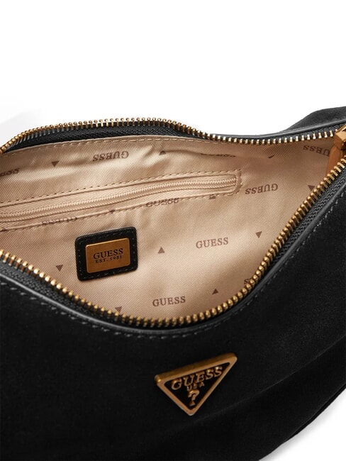 AMITA Schultertasche, Leder SCHWARZ - Damentaschen