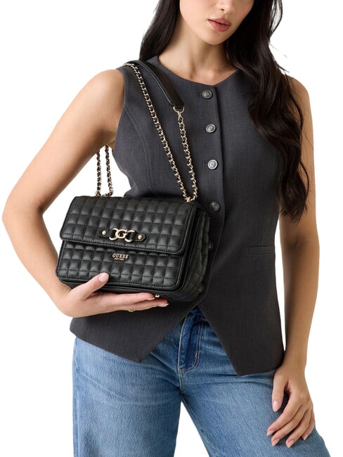 NADIRA Mini-Schultertasche / Umh&auml;ngetasche SCHWARZ - Damentaschen