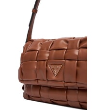 GUESS MARION Gewebte Schultertasche mit Schulterriemen COGNAC - Damentaschen - 3