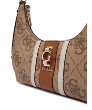 GUESS ERENIA Schultertasche mit 4G-Allover-Logo MILCH-LOGO - Damentaschen - 3