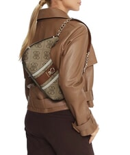 GUESS ERENIA Schultertasche mit 4G-Allover-Logo MILCH-LOGO - Damentaschen - 5