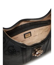 GUESS ERENIA Schultertasche mit 4G-Allover-Logo Kohle - Damentaschen - 6