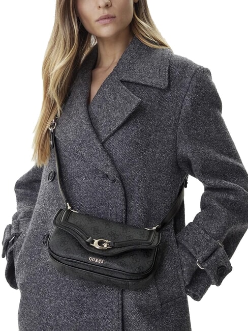 DEA Kleine Umh&auml;ngetasche mit Klappe Kohle - Damentaschen