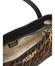 GUESS DOMITILLA Schultertasche aus St. Animalier-Leder Leopard - Damentaschen - 6