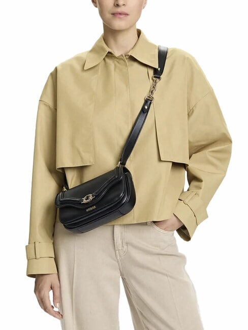 DEA Schultertasche mit Klappe SCHWARZ - Damentaschen