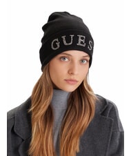 GUESS KNITTED M&uuml;tze mit Strasslogo SCHWARZ - M&uuml;tzen/H&uuml;te - 4