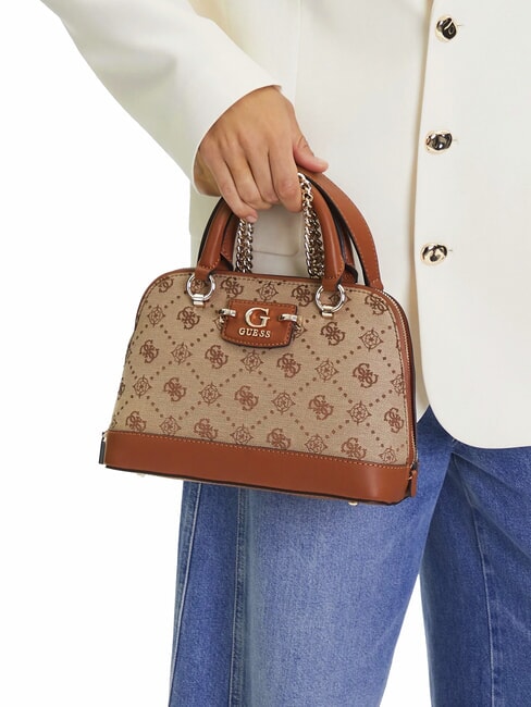 NEDA Kuppelf&ouml;rmige Tasche aus Jacquard-Gewebe MILCH-LOGO - Damentaschen