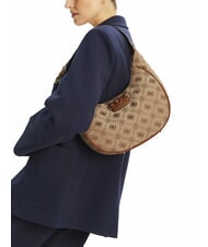 GUESS NEDA Hobo-Schultertasche aus Jacquard-Stoff MILCH-LOGO - Damentaschen - 4