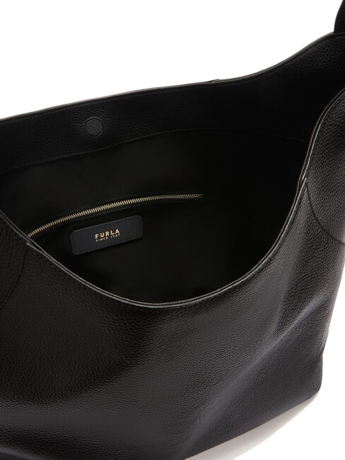 LARA Schultertasche aus Leder Schwarz - Damentaschen