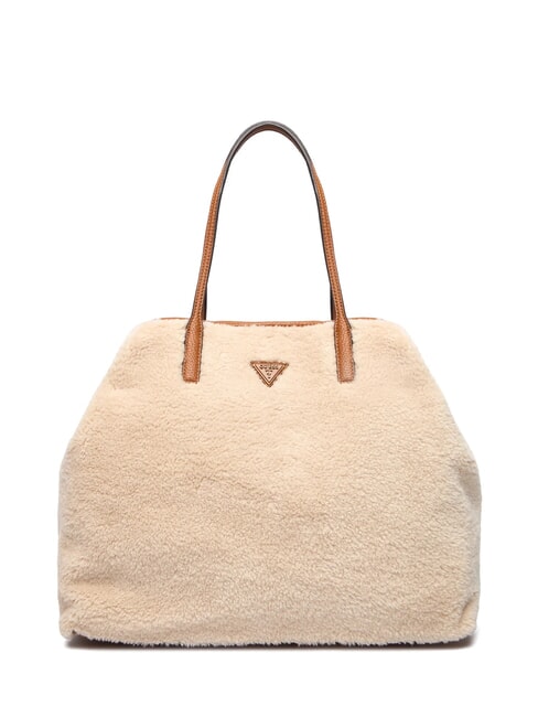 VICTORIA Teddy-Einkaufstasche mit Clutch natur / cognac - Damentaschen