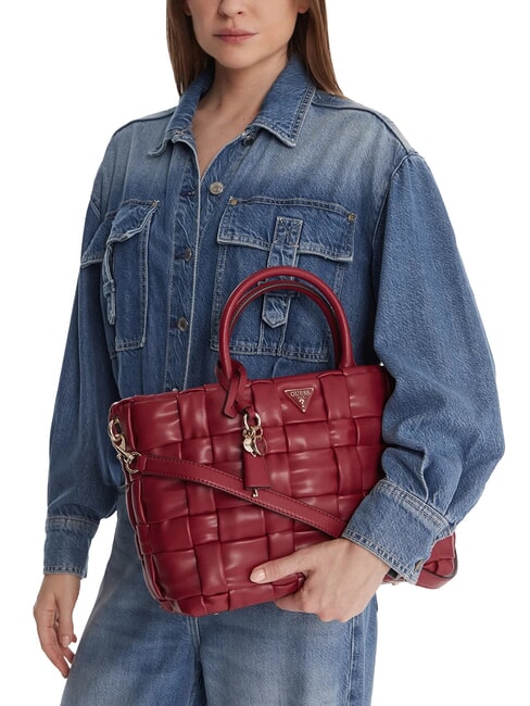 MARION Gewebte Handtasche mit Schulterriemen ROT - Damentaschen