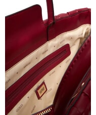 GUESS MARION Gewebte Handtasche mit Schulterriemen ROT - Damentaschen - 6