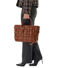 GUESS MARION Gewebte Handtasche mit Schulterriemen COGNAC - Damentaschen - 5