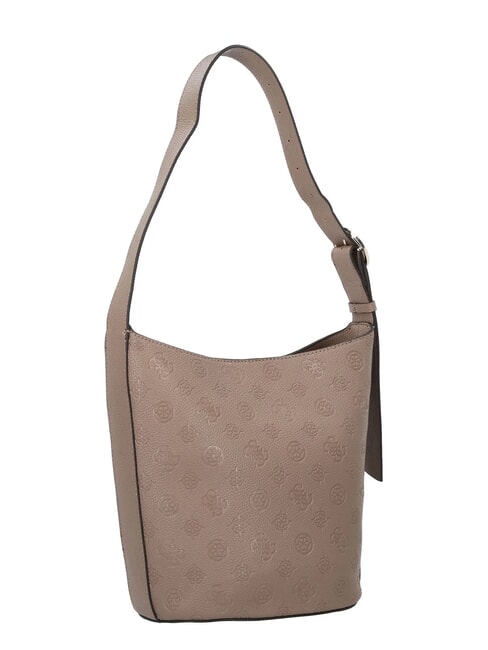 CRESIDIA Beuteltasche mit Clutch Logo in dunklem Taupe - Damentaschen
