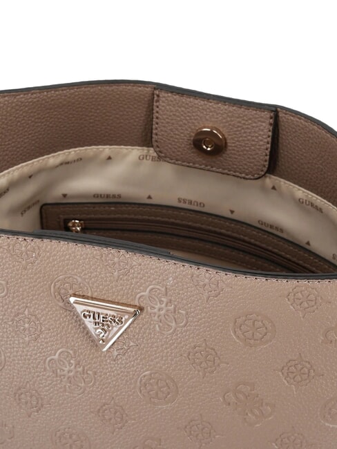 CRESIDIA Beuteltasche mit Clutch Logo in dunklem Taupe - Damentaschen