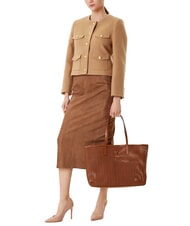 GUESS BRIGITTA Gewebte Einkaufstasche mit Clutch COGNAC - Damentaschen - 6
