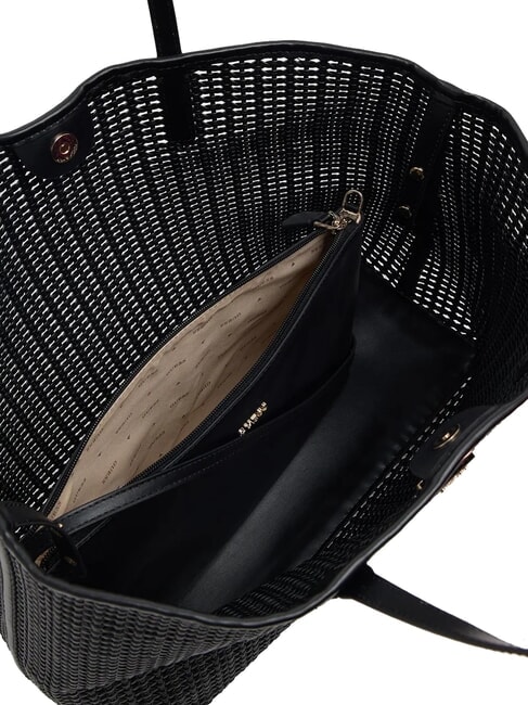 BRIGITTA Gewebte Einkaufstasche mit Clutch SCHWARZ - Damentaschen