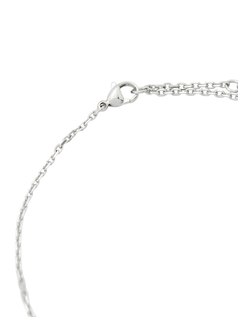 SHINING WINTER Halskette mit Blume und Kristallen SILBER - Halsketten