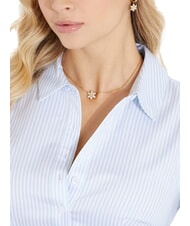 GUESS WHITE LOTUS Halskette mit Blumen- und Kristallanh&auml;nger - Halsketten