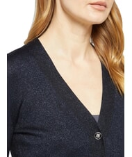 JOHN RICHMOND PEACEFUL Lurex-Cardigan mit Kn&ouml;pfen Navy blau - Damenpullover - 3