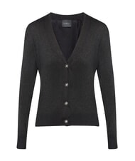 JOHN RICHMOND PEACEFUL Lurex-Cardigan mit Kn&ouml;pfen Schwarz - Damenpullover - 4