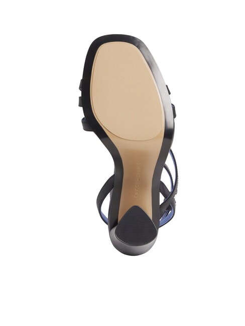 TH LEATHER BLOCK Hohe Ledersandalen mit Kn&ouml;chelriemen Schwarz - Damenschuhe