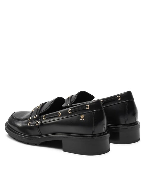 CHUNKY NAUTICAL EYELETS  Ledermokassins Schwarz - Damenschuhe