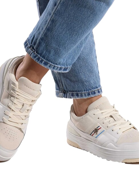 SUEDE STRIPES BASKET Sneaker aus Wildleder Beige - Damenschuhe