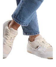 TOMMY HILFIGER SUEDE STRIPES BASKET Sneaker aus Wildleder Beige - Damenschuhe - 6