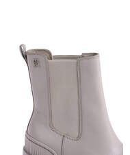 TOMMY HILFIGER TH Lederstiefeletten mit mittelhohem Absatz grau - Damenschuhe - 6