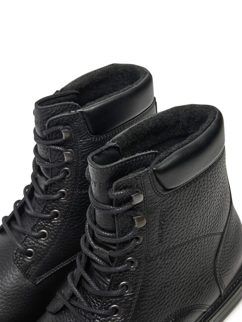 HILFIGER OUTDOOR Lederstiefeletten mit gepolstertem Schaftrand Schwarz - Herrenschuhe