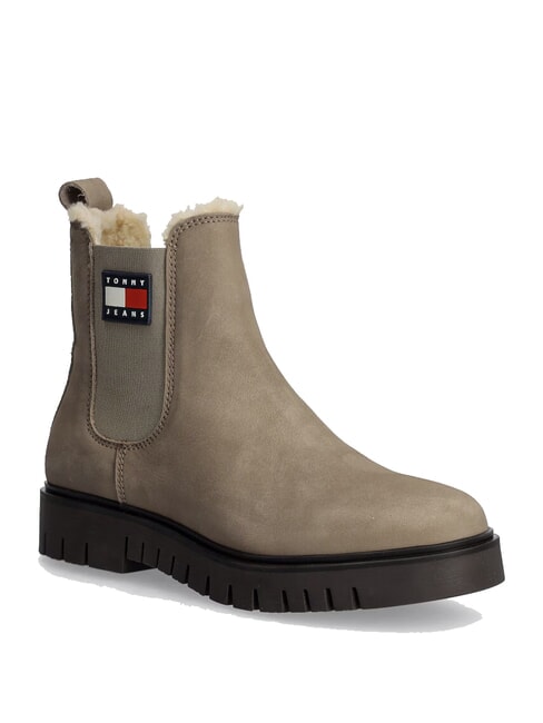 TH JEANS Stiefeletten aus Nubukleder khaki - Damenschuhe