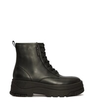 TOMMY HILFIGER TH JEANS Leder-Plateau-Ankle-Boots mit Rei&szlig;verschluss Schwarz - Damenschuhe - 2