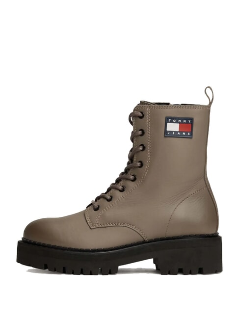 TOMMY JEANS Urban Lace Up Stiefeletten aus Leder grau - Damenschuhe
