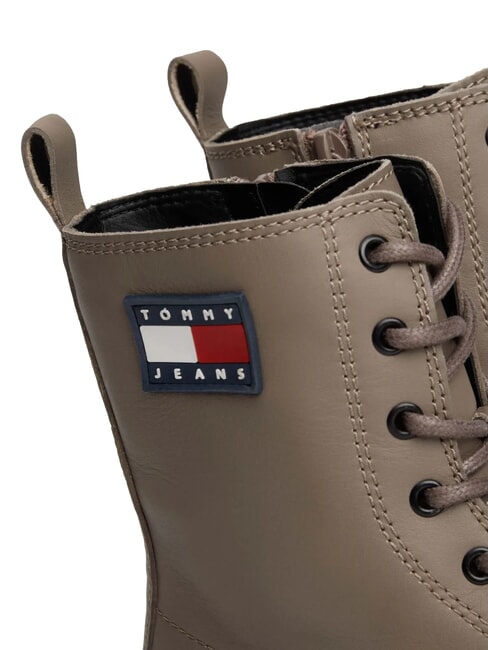 TOMMY JEANS Urban Lace Up Stiefeletten aus Leder grau - Damenschuhe