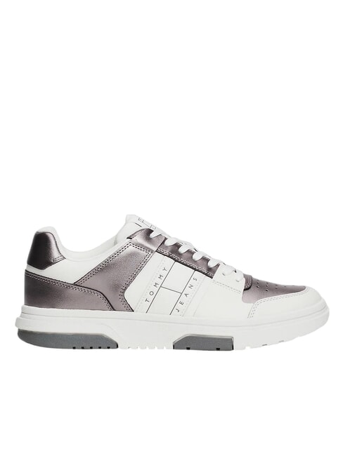 TOMMY JEANS Ledersneakers Wei&szlig;silber - Damenschuhe