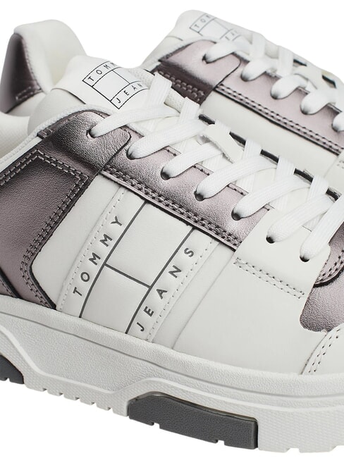TOMMY JEANS Ledersneakers Wei&szlig;silber - Damenschuhe