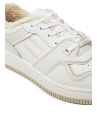 TOMMY HILFIGER TH JEANS Ledersneaker mit Applikation Ecru - Damenschuhe - 6