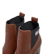 TOMMY HILFIGER TJW NEW ESS HIGH HEEL Lederstiefeletten mit Blockabsatz braun - Damenschuhe - 4