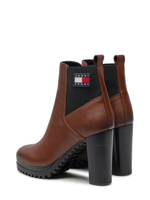 TJW NEW ESS HIGH HEEL Lederstiefeletten mit Blockabsatz braun - Damenschuhe