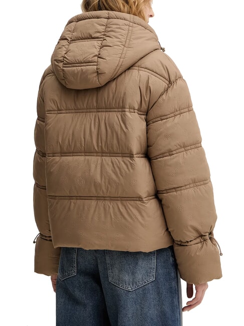 NEW DAISY Daunenjacke mit Kapuze gewaschenes Taupe-Multi - Daunenjacken f&uuml;r Damen