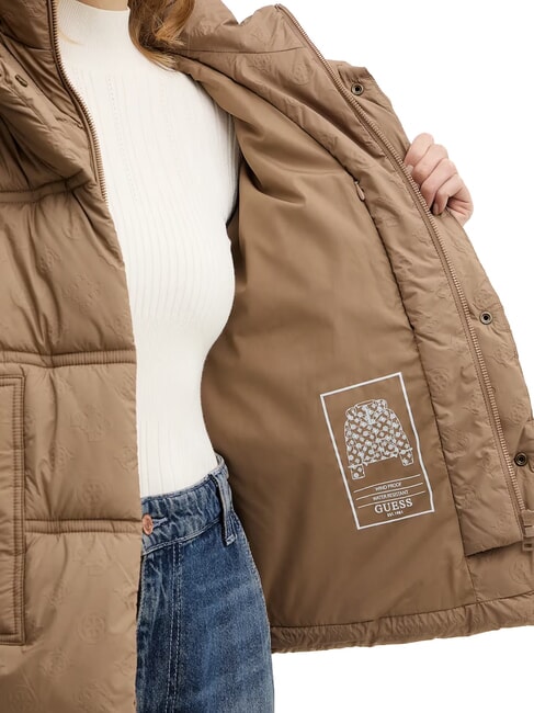 NEW DAISY Daunenjacke mit Kapuze gewaschenes Taupe-Multi - Daunenjacken f&uuml;r Damen