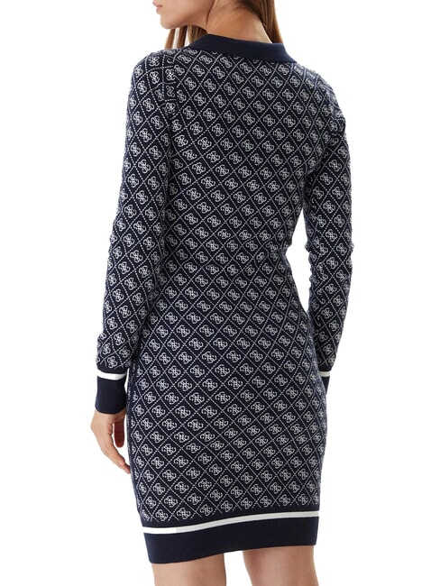 AUBREY Strickkleid 4 g Blau und Creme - Damenkleider