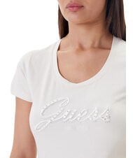 GUESS SCRIPT Kurzarm-T-Shirt ged&auml;mpfter Stein - T-Shirts und Tops f&uuml;r Damen - 3