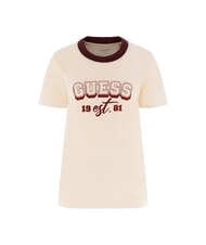 GUESS COLLEGE Baumwoll-T-Shirt Pfirsich-Pfingstrosen - T-Shirts und Tops f&uuml;r Damen - 4